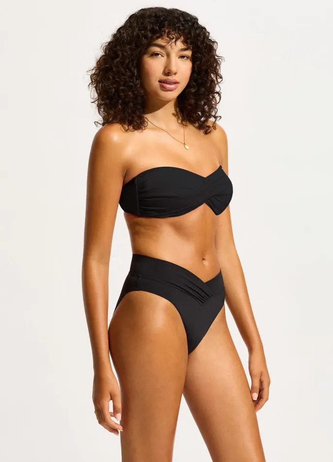 Seafolly High Cut Women Seafolly Collective V Front High Cut Bikini Bottom 8211 Black