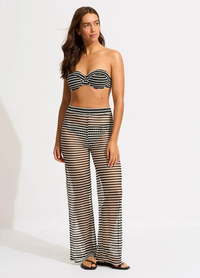 Seafolly Pants and Shorts Women Mesh Effect Pant 8211 Black