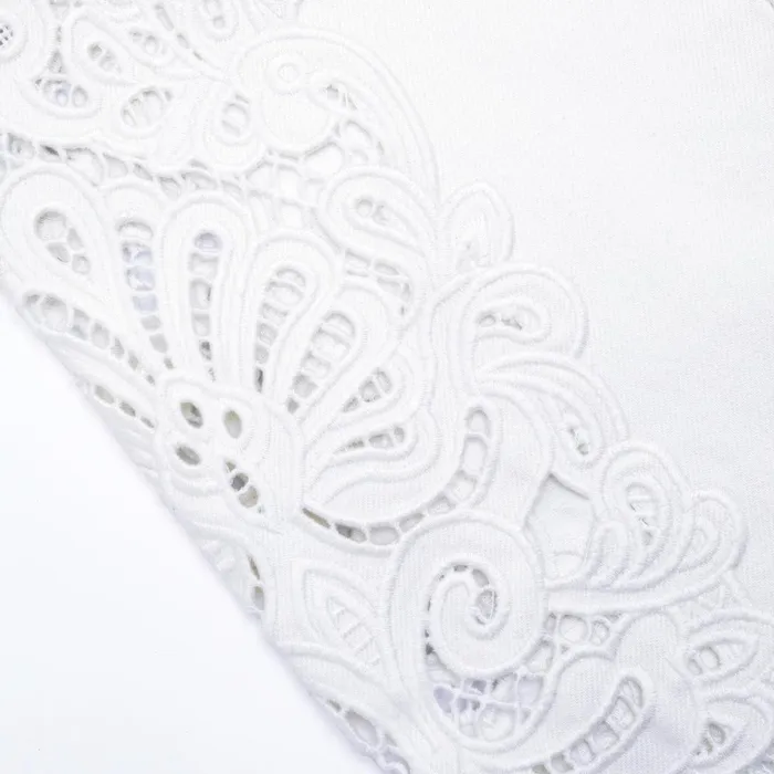 Self Portrait Denim Women White Cutwork Denim Jeans