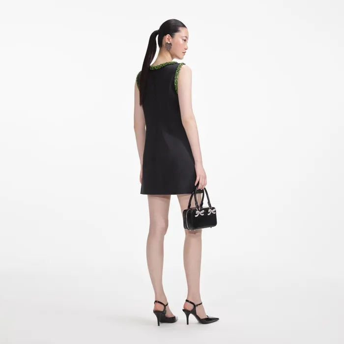 Self Portrait Dresses Women Black Satin Mini Dress