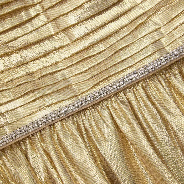Self Portrait Dresses Women Gold Metallic Maxi Dress