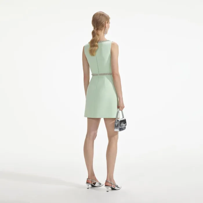 Self Portrait Dresses Women Mint Diamante Bow Trim Mini Dress