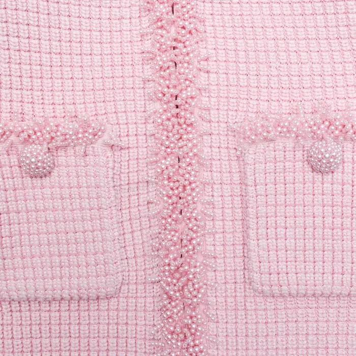 Self Portrait Dresses Women Pink Textured Knit Mini Dress