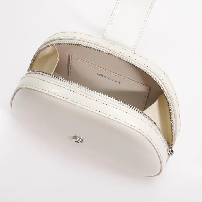 Self Portrait Handbags Women Cream Leather Top Handle Mini Bag Cream