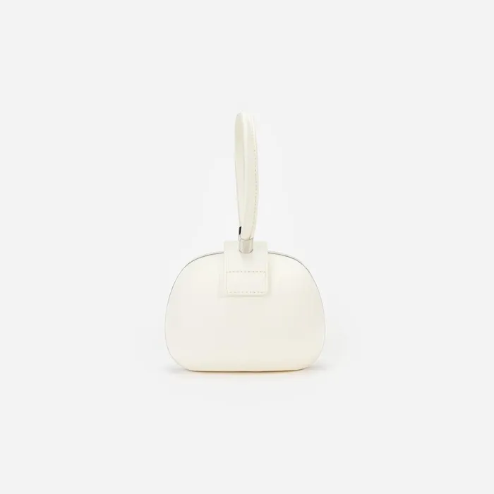 Self Portrait Handbags Women Cream Satin Top Handle Clutch Bag