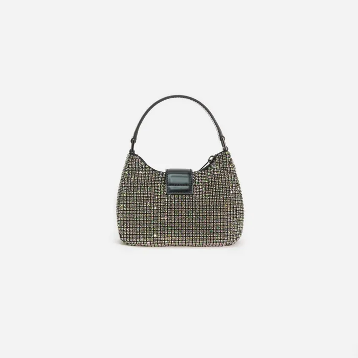 Self Portrait Handbags Women Multi Rhinestone Chainmail Crescent Bag
