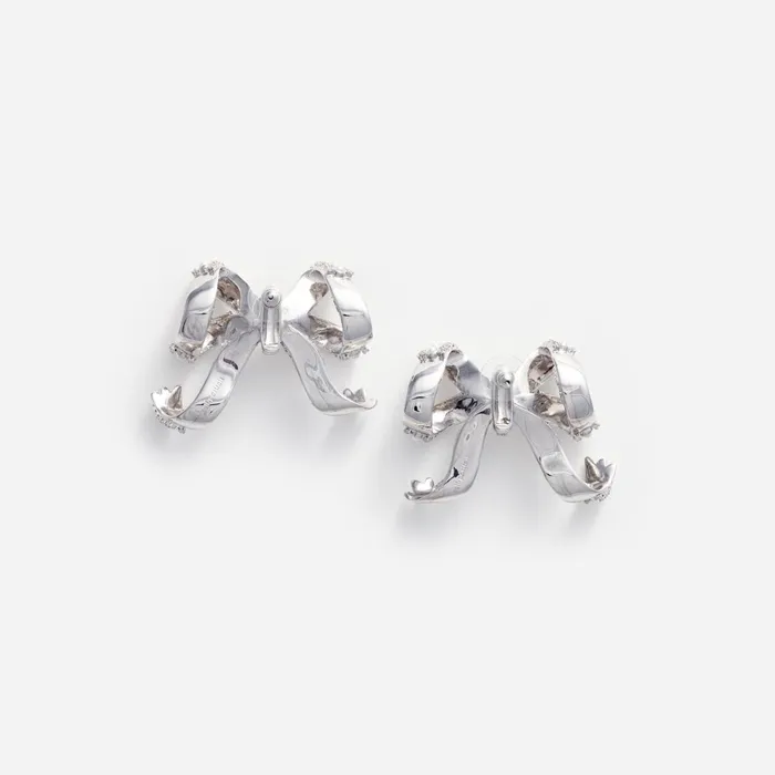 Self Portrait Jewellery Women Pearl Crystal Bow Earrings