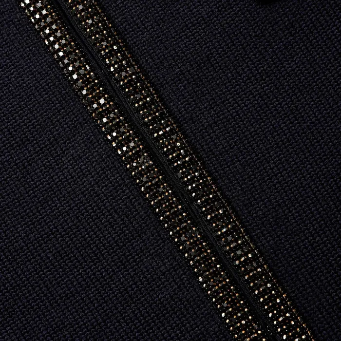 Self Portrait Knitwear Women Navy Embellished Knit Top