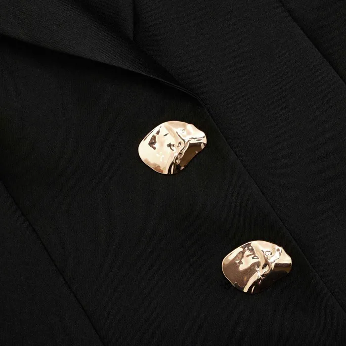 Self Portrait Outerwear Women Black Taffeta Blazer
