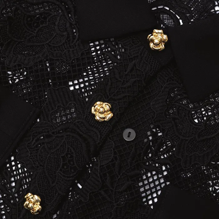 Self Portrait Tops Women Black Lace Top