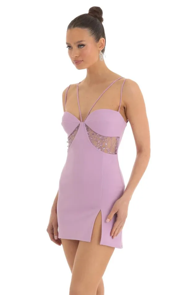 Sequin Cutout Dress Purple Women LUCY IN THE SKY Mini Dresses Sequin Cutout Dress Purple Women LUCY IN THE SKY Mini Dresses