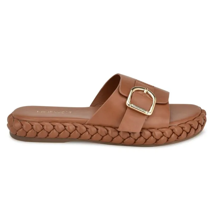Shantel Casual Woven Footbed Sandals Medium Natural Women Nine West Sandals