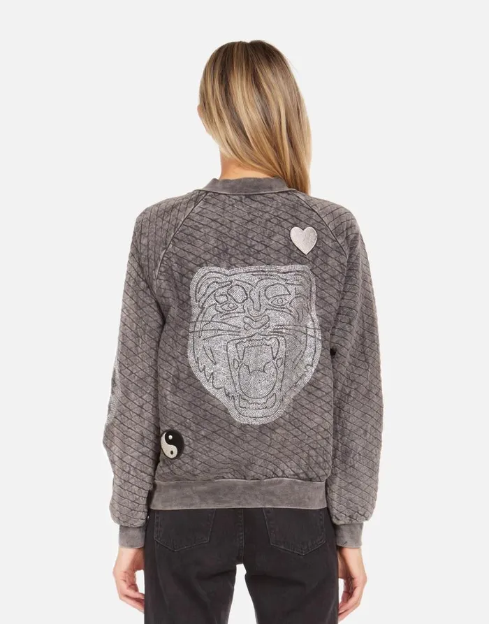 Sherine X Crystal Tiger Peace Black Mineral Women Lauren Moshi Jackets