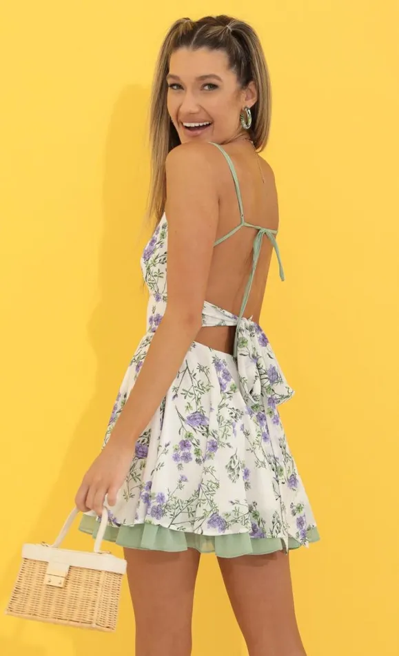 Shimmer Floral Fit And Flare Dress White Women LUCY IN THE SKY Mini Dresses Shimmer Floral Fit And Flare Dress White Women LUCY IN THE SKY Mini Dresses