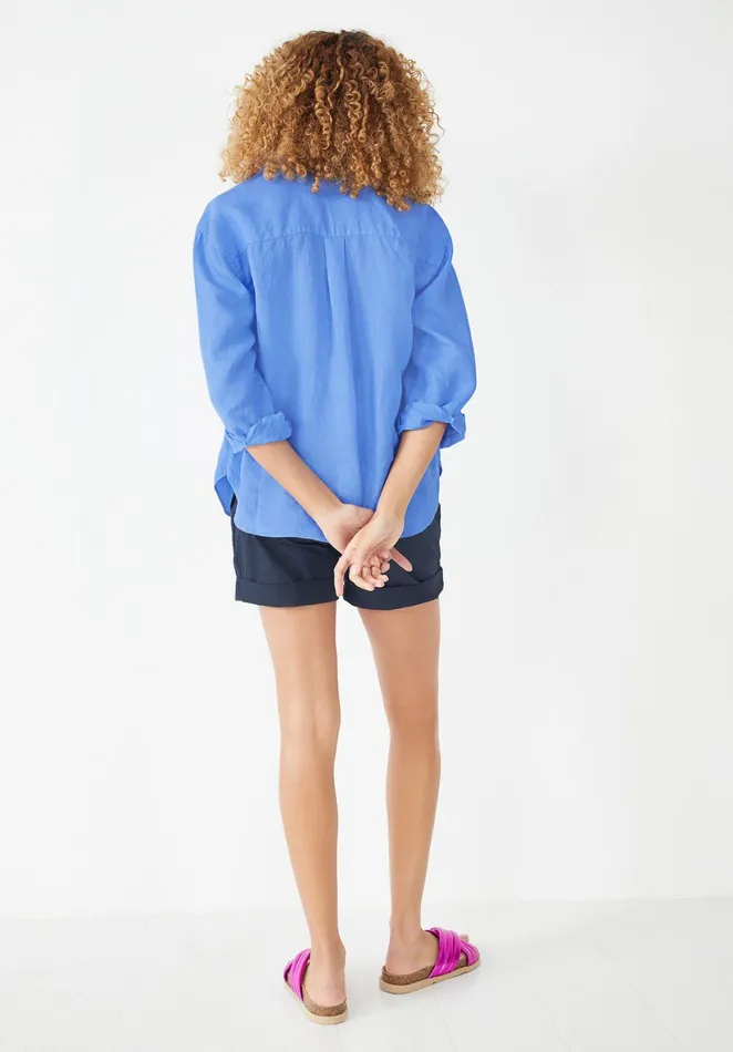 Shirts and Blouses Women Hush Heather Relaxed Linen Shirt Blue