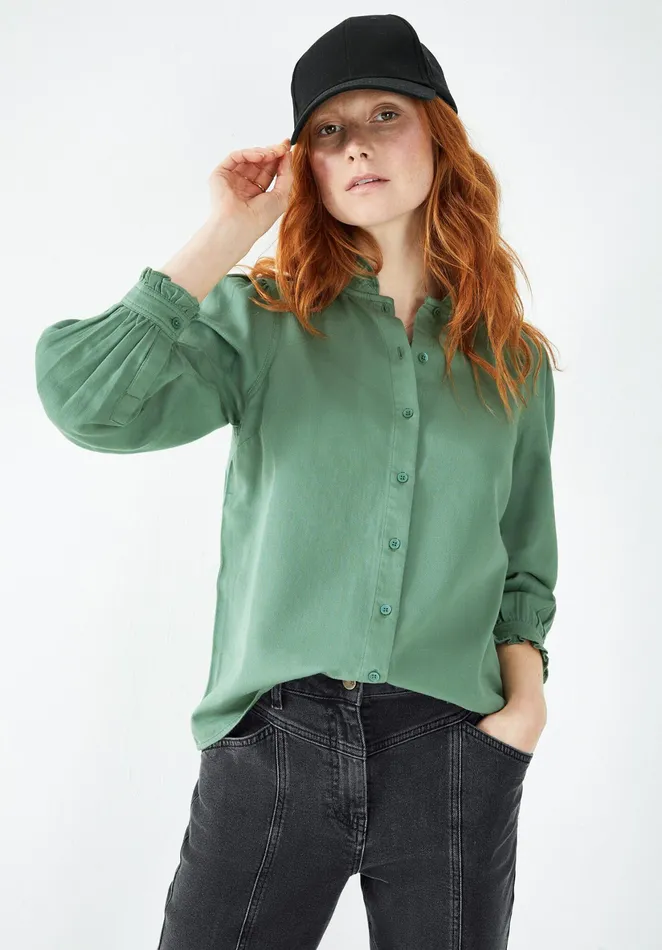 Shirts and Blouses Women Hush Viola Frilled Shirt Khaki