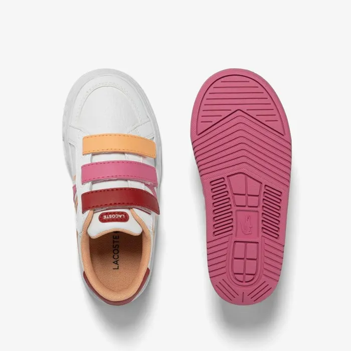 Shoes and Accessories Kids Lacoste Infants039 L001 Tricolor Sneakers White Red 286