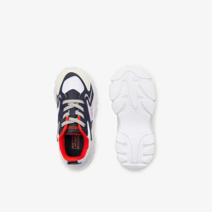 Shoes and Accessories Kids Lacoste Infants039 L003 Neo Sneakers Whiteorange 1u2
