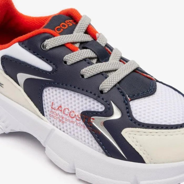 Shoes and Accessories Kids Lacoste Infants039 L003 Neo Sneakers Whiteorange 1u2