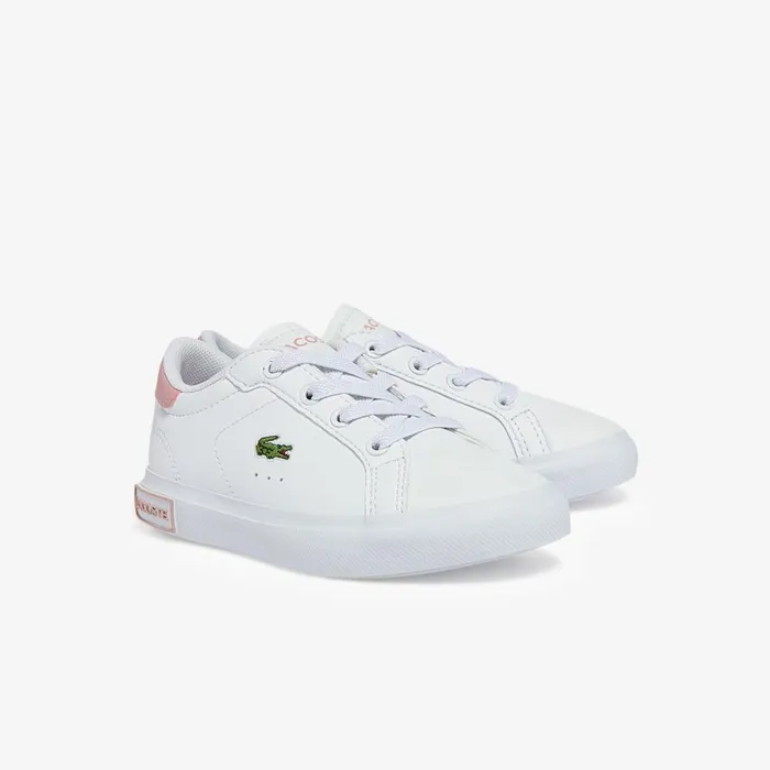 Shoes and Accessories Kids Lacoste Infants039 Powercourt Sneakers Whtlt Pink 1y9