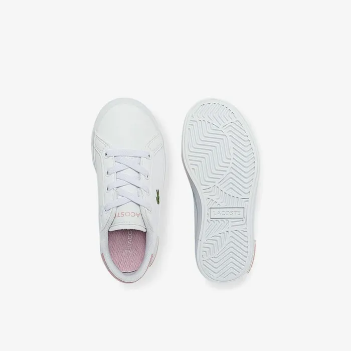 Shoes and Accessories Kids Lacoste Infants039 Powercourt Sneakers Whtlt Pink 1y9