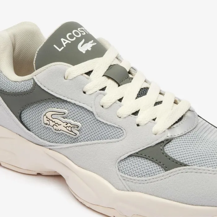 Shoes and Accessories Kids Lacoste Juniors039 Storm 96 Lo Vintage Sneakers Lt Greydk Grey 2g2