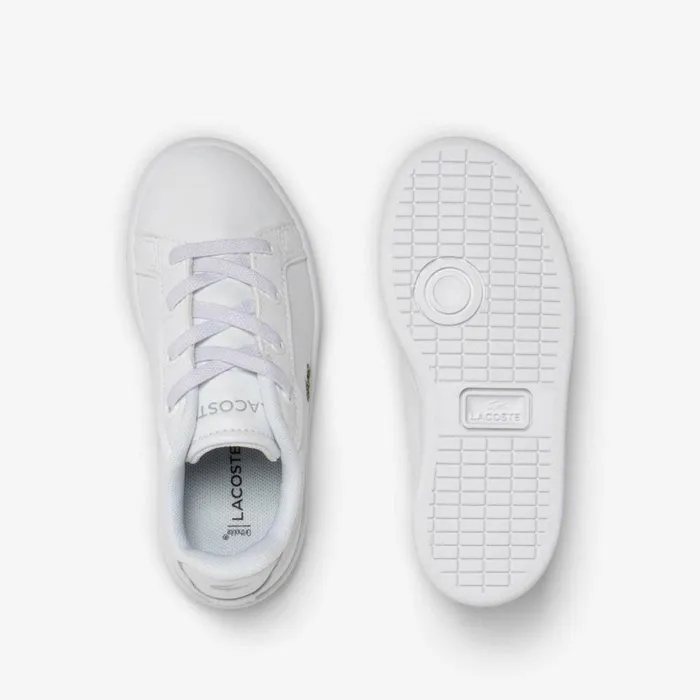Shoes and Accessories Kids Lacoste Kids039 Carnaby Pro Fiber Sneakers Whitewhite 21g