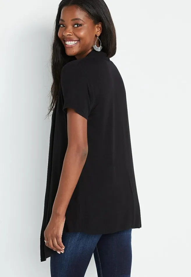 Short Sleeve Open Front Cardigan Women Maurices Tops