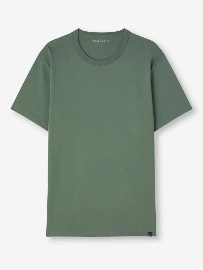 Short Sleeve TShirts Men Derek Rose TShirt Barny Pima Cotton Soft Green