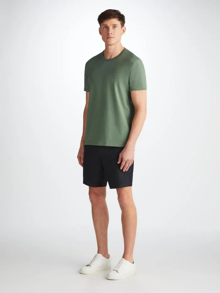 Short Sleeve TShirts Men Derek Rose TShirt Barny Pima Cotton Soft Green