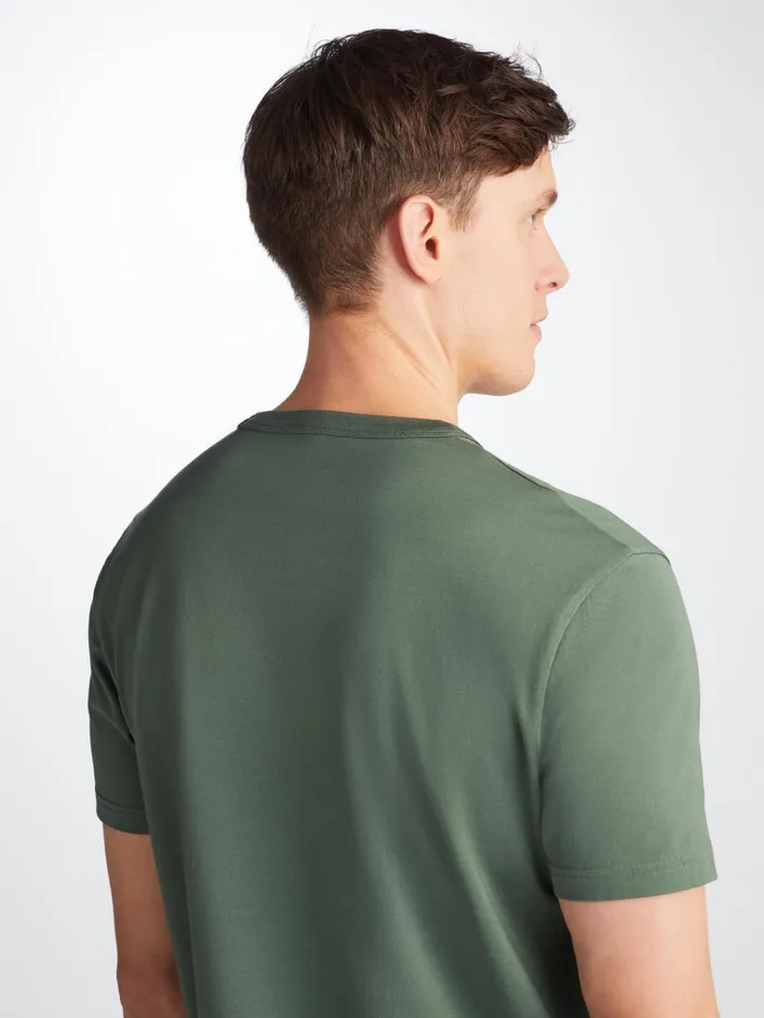 Short Sleeve TShirts Men Derek Rose TShirt Barny Pima Cotton Soft Green