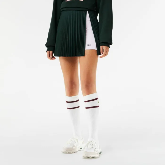 Shorts and Skirts Women Lacoste Lacoste X EleVen By Venus Pleated Tennis Skirt Dark Green Light Pink Iyb