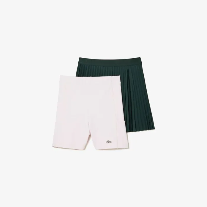Shorts and Skirts Women Lacoste Lacoste X EleVen By Venus Pleated Tennis Skirt Dark Green Light Pink Iyb