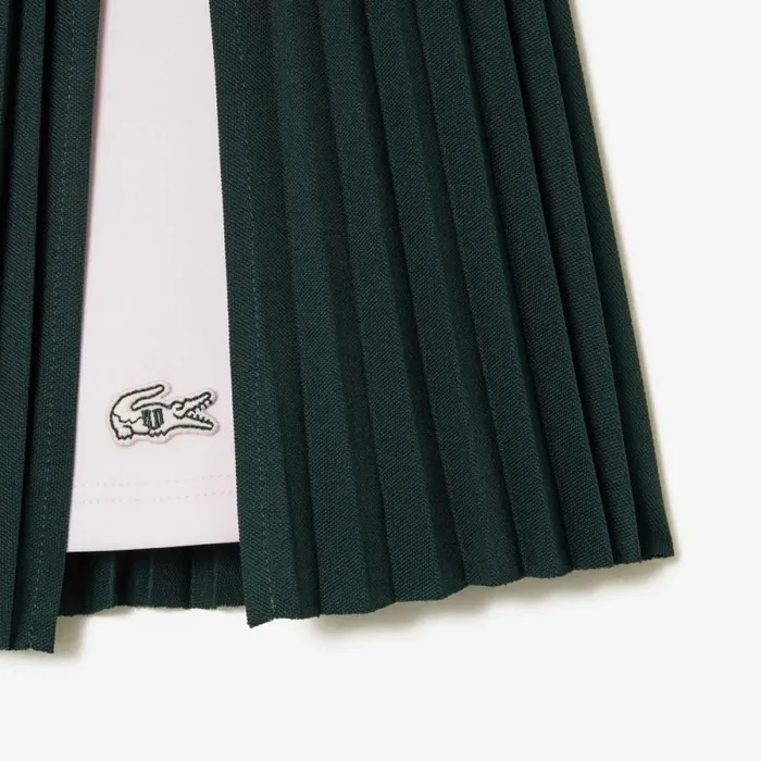 Shorts and Skirts Women Lacoste Lacoste X EleVen By Venus Pleated Tennis Skirt Dark Green Light Pink Iyb