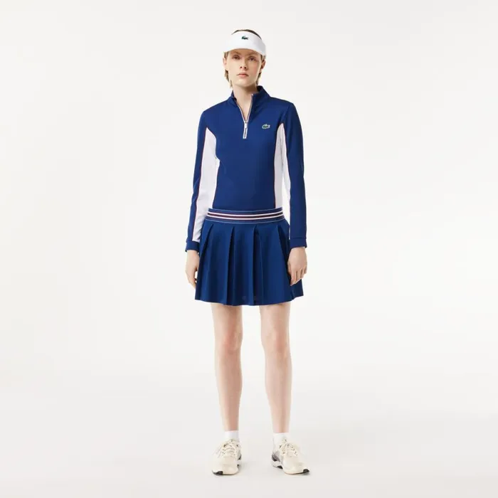 Shorts and Skirts Women Lacoste Women039s Skirt With Integrated Piqu Shorts Methylene Blue F9f