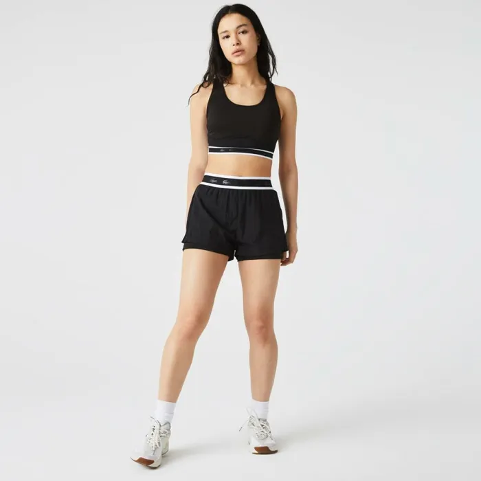 Shorts and Skirts Women Lacoste Women039s SPORT Light Nylon Shorts Black C31
