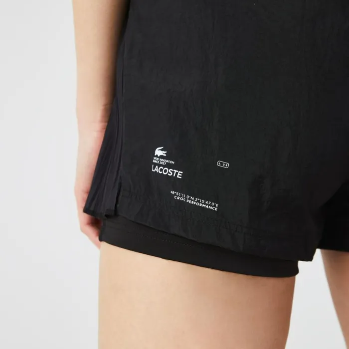 Shorts and Skirts Women Lacoste Women039s SPORT Light Nylon Shorts Black C31