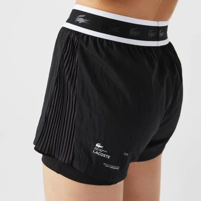 Shorts and Skirts Women Lacoste Women039s SPORT Light Nylon Shorts Black C31