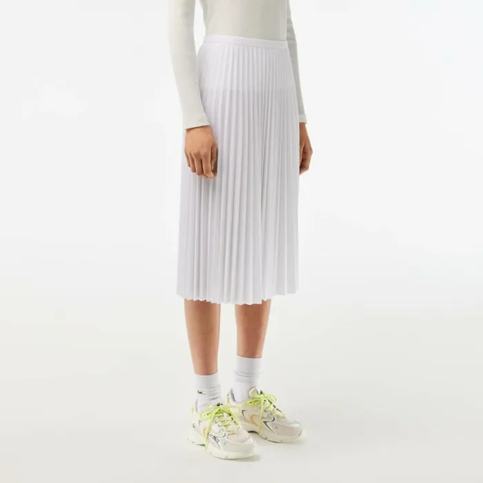 Shorts and Skirts Women Lacoste Womens Flowing Pleated Skirt White 001