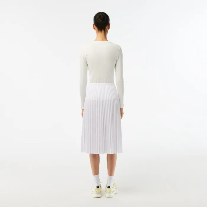 Shorts and Skirts Women Lacoste Womens Flowing Pleated Skirt White 001