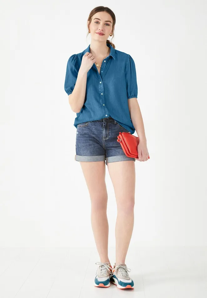 Shorts Women Hush Denim Shorts Dark Mid Blue Authentic
