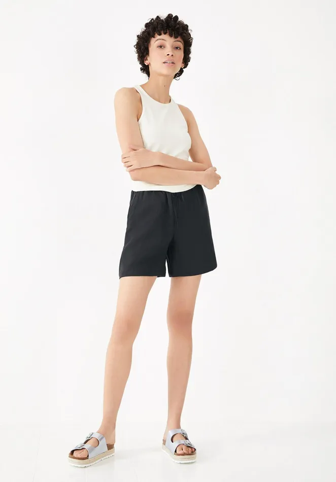 Shorts Women Hush Relaxed Linen Shorts Black