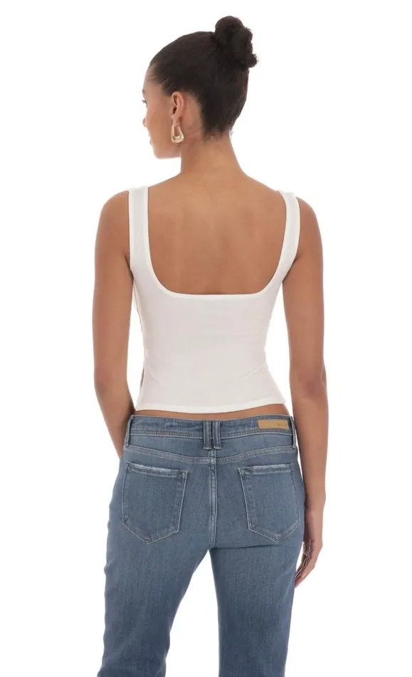 Side Slit Top White Women LUCY IN THE SKY Tops