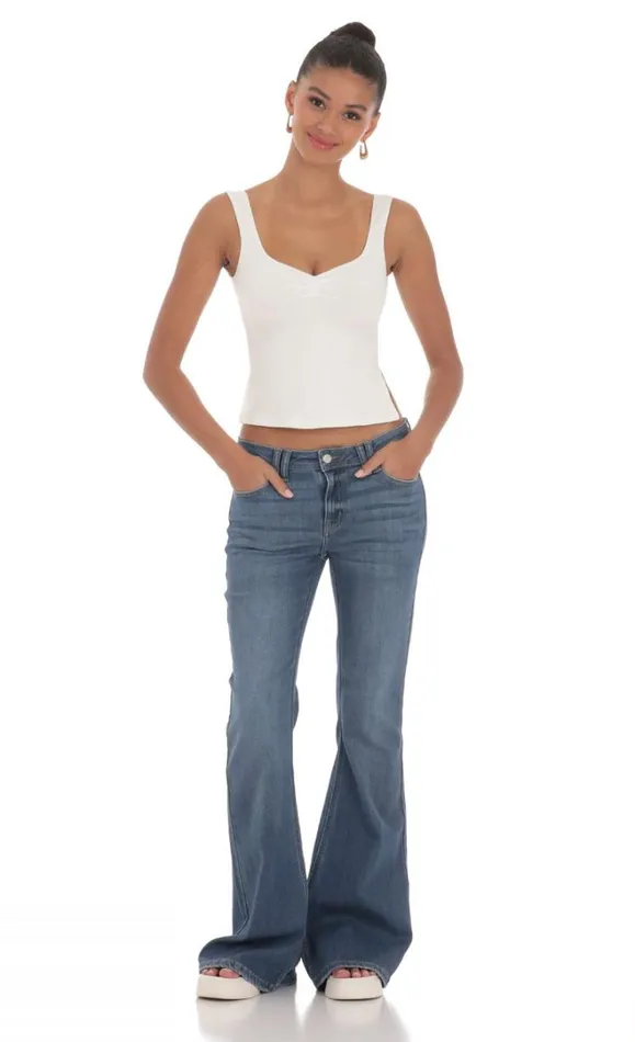 Side Slit Top White Women LUCY IN THE SKY Tops