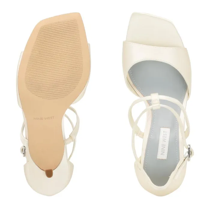 Sighs Heeled Sandals Silver Shimmer Women Nine West Sandals