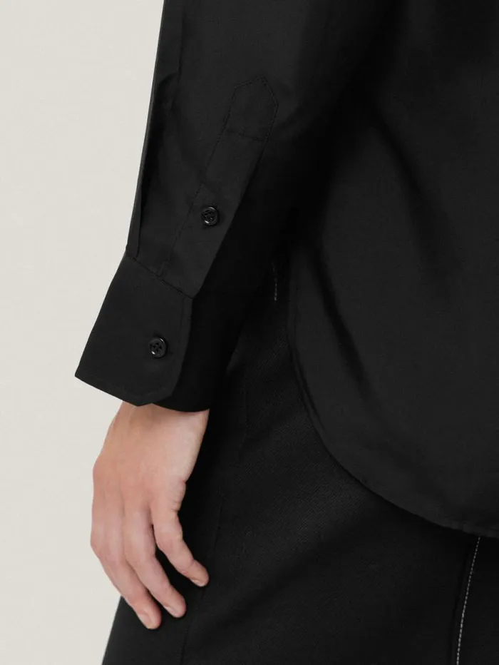 Silk Habotai Relaxed Shirt Black Women Jigsaw Shirts and Tops