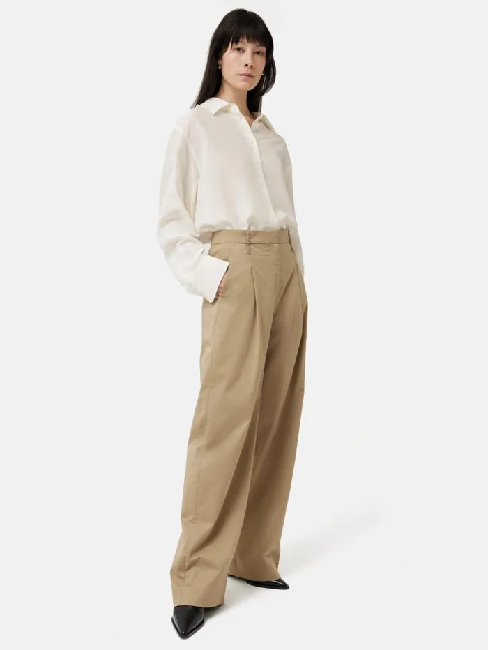 Silk Habotai Relaxed Shirt Ivory Women Jigsaw Shirts and Tops