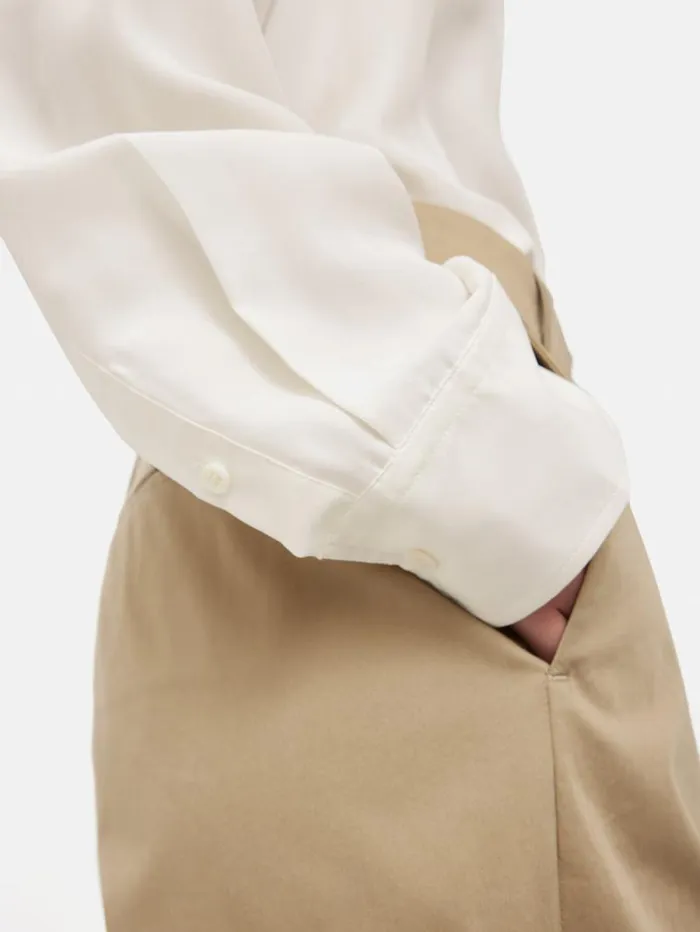 Silk Habotai Relaxed Shirt Ivory Women Jigsaw Shirts and Tops