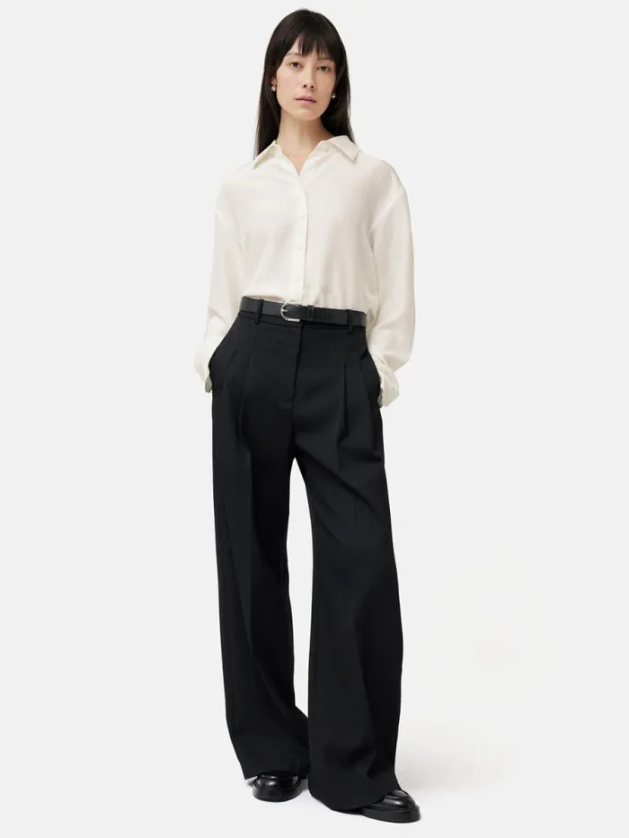 Silk Habotai Relaxed Shirt Ivory Women Jigsaw Shirts and Tops