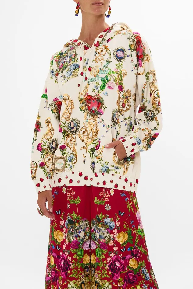 SILK HEM BAND BOYFRIEND HOODIE JUST ONE BITE SNOW WHITE Just One Bite Snow White Womens Camilla Knitwear